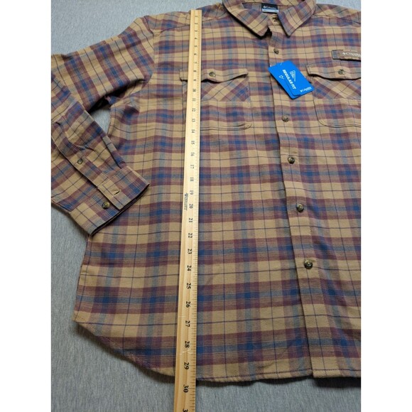 NEW Columbia Men's PHG Roughtail Stretch Flannel Long Sleeve Shirt Size XXL $65 - Picture 7 of 11